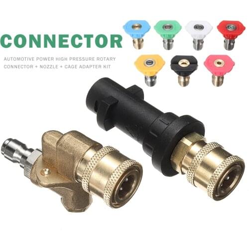 Pressure Washer Pivoting Coupler Brass Spray Nozzles With Adapter Kit For Karcher K Series Replacement Home Graden Supplies