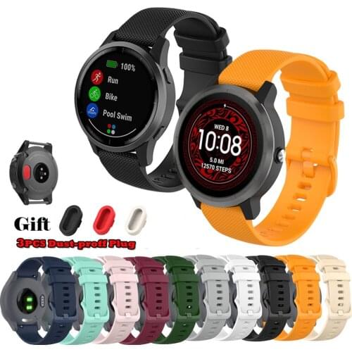 Wrist Strap For Garmin Venu Vivoactive 3 Strap Silicone Watch Strap With Dustproof Plug For Garmin Vivoactive 4S 4 Forerunner245