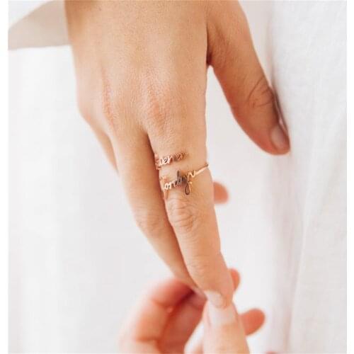 Family Ring for Men Women Custom Double Name Ring Personalized Jewelry Stainless Steel Adjustable Couple Unique Engagement Gifts