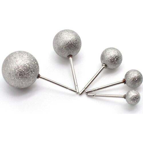 Surgical Stainless Steel Earrings Post Matte Frosted Round Ball Punk Men Ear Tragus Ear Piercing Fake Taper 4 5 6 7 8mm