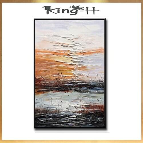 Modern Abstract lakeside home decorative painting hand-painted oil painting living room Entrance sofa background no framed