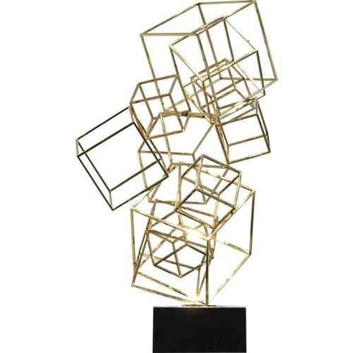 Modern simple sculpture ornaments hotel room living room creative metal stainless steel ornaments home decoration ornaments