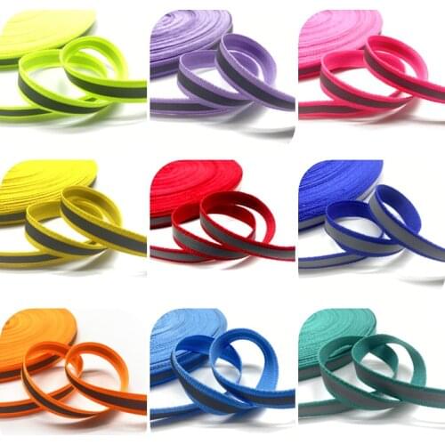 5 Yards 3/8" 10mm Reflective Polyester Webbing Reflective Stripe Safety Cotton Ribbon Reflective Glo Grosgrain Fabric for Ride