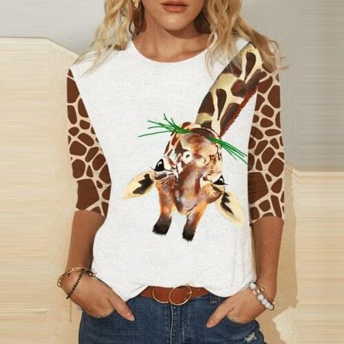 25# 3d Animal Print Tshirts For Women Autumn Winter Long Sleeve Slim T-shirts Casual Streetwear Harajuku Oversized Pullover Top