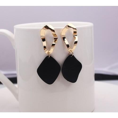 2020 Hot New gold colour stud exaggerated Big Earrings for Women Irregular Geometric Zinc Alloy Earring Fashion female Jewelry
