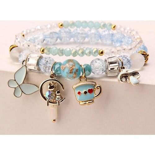 2021new Korean version of Dreamwalking in Wonderland Double Bracelets Student Bracelet for women jewelry