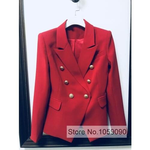 Woman Fashion 2018 Double Breasted Blazer with shoulder PAD Slim Waist Long Sleeved Blazers
