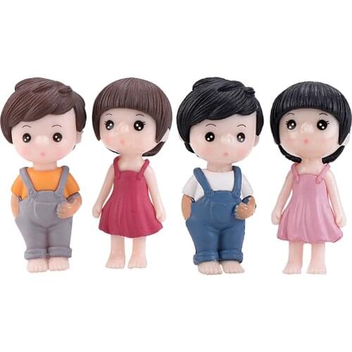 1 Pair Lovers Couples Ornaments Landscape Crafts Fariy Garden Doll House Bonsai Plant Pot Decor Figurine