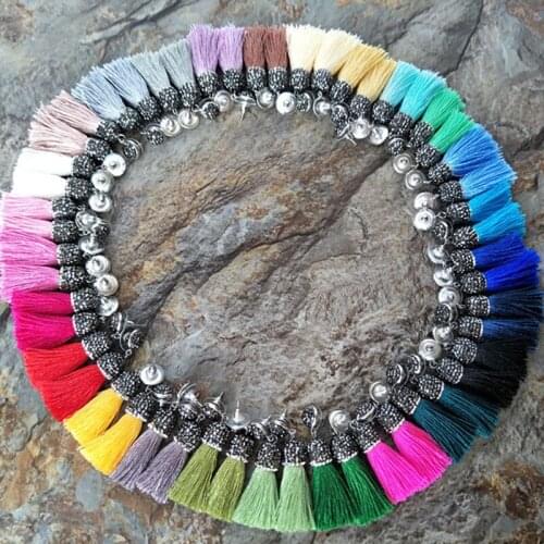10 Pairs cotton Silk Tassel Earrings,Pave crystal Rhinestone Tassel Jewelry, For Women Bohemia Earrings ER215