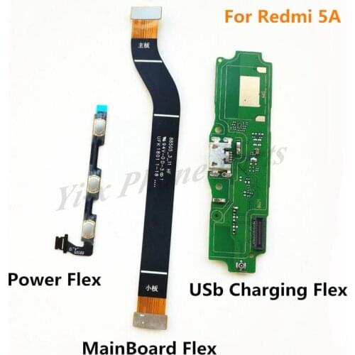 10X Power Volume & USB Charging Board & Motherboard MainBoard Connections Flex Cable For Xiaomi Redmi 5A