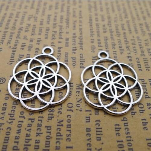 10 pieces/lot 20*26mm Chinses knot Garland Charm Antique silver color Metal Pendant Bracelet Key chain accessory DIY handmade