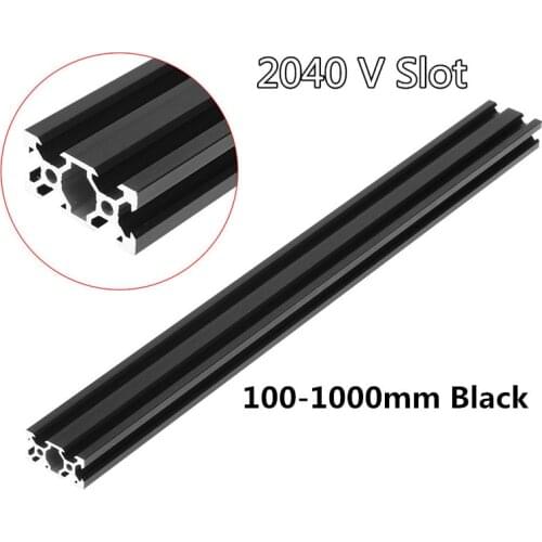 100-1000mm Black 2040 V-Slot Aluminum Profile Extrusion Frame For CNC Laser Engraving Machine Tool Woodworking DIY