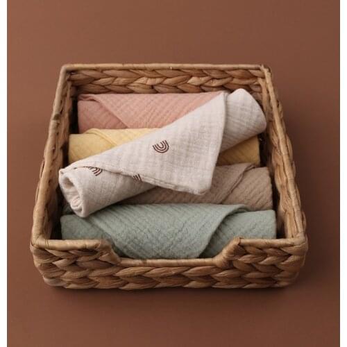 4 Layer Baby Handkerchief Soft Absorbent Gauze Burp Cloth Kids Wipe Cloth Newborn Face Towel Bibs Feeding Bath Towel G2AE