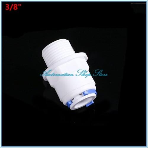 5Pcs Water Dispenser Fittings 3/8" OD Tube to 3/8" BSP Male Thread Quick Connection Purifier Fittings Aquarium RO Water Reverse