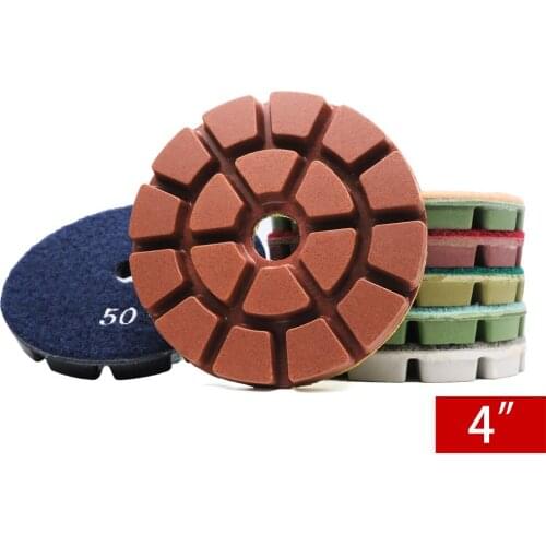 7Pcs/Set Diamond 4 Inch 100mm Wet Use Floor Polishing Pads For Stone or Concrete
