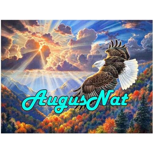 Full diamond painting eagle daimont embroidery cross stitch sunrise sequin puzzle picture scenery diamant mosaic sticker birds