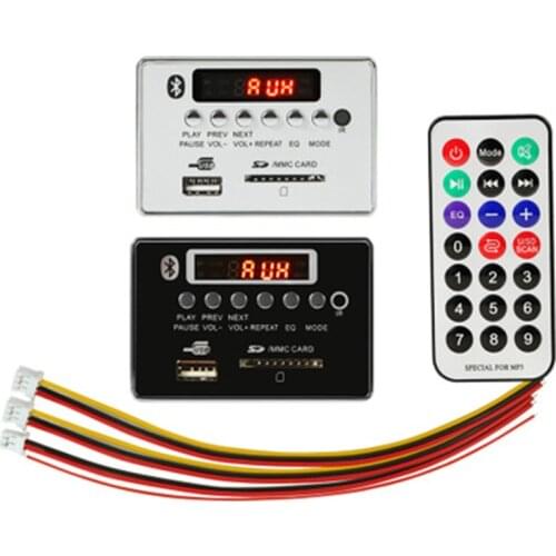 Car MP3 WMA WAV Bluetooth Decoder Board 5V/12V Wireless USB TF FM Radio Module