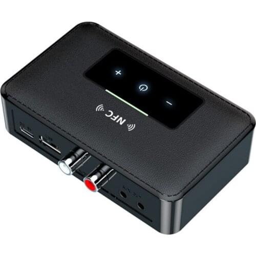 Wireless NFC Bluetooth-compatible 5.0 Audio Receiver 3.5mm Jack AUX NFC to 2RCA Audio Stereo Adapter Transmitter Dongle