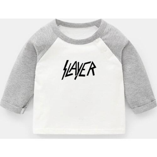 Slayer American Famous Speed Band Choose Your Weapon Design Newborn Baby T-shirts Toddler Raglan Color Long Sleeve Tee Tops