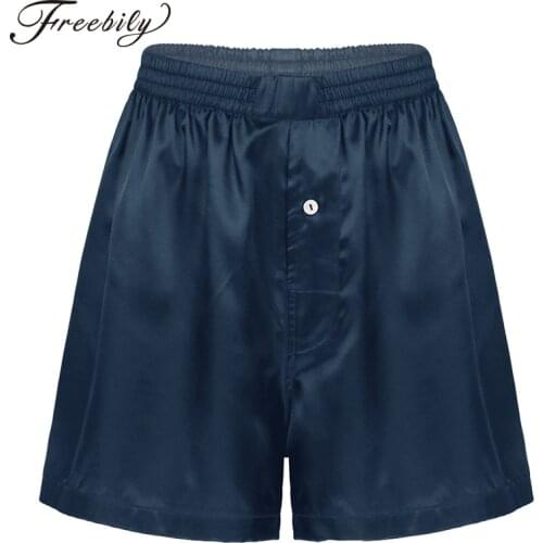 Hot Sale Silk Satin Men Boxers Sexy Underwear Comfortable Solid Color Soft Men Sleepwear Boxers Shorts Hombre 2021 M-XXL