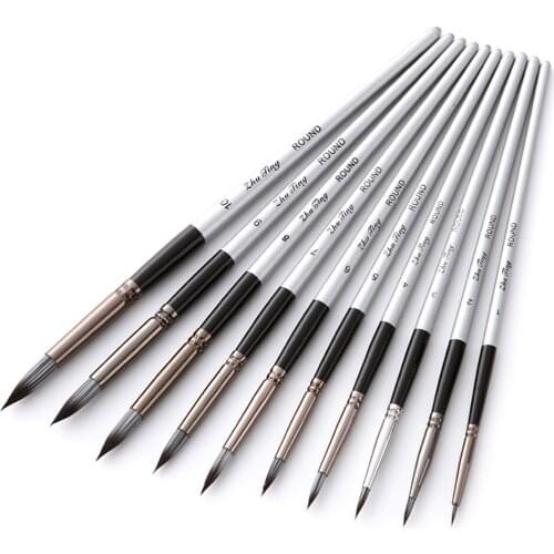 Paint Brushes 10pcs Artist Watercolor Painting Brushes Brush Oil Acrylic Flat&tip Paint Kit Paint Brushes For Oil Painting