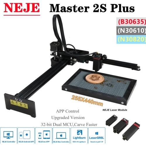 NEJE Master 2S Plus 30W/20W/15W CNC Laser Engraving Machine 32-bit Dual MCU Upgraded Laser Cutter bamboo paper cards leather