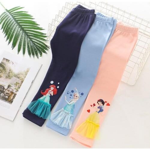 Baby Girls Leggings Elsa Snow White Spring Trousers Pants Kids Girls Cartoon Leggings Cotton Fashion Long Trousers Baby Infant