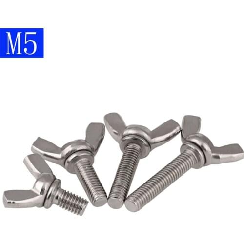 M5 - 0.8 5mm 304 Stainless steel Wing Bolts Wingbolt Nut Butterfly Screw A2 DIN 316