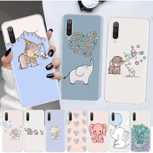 Cute Elephant rabbit Bunny Soft Cover Phone Case For Xiaomi Note 10 Mi 11 9 8 CC9 9T 10T A1 A2 A3 F1 F2 X3 NFC Pro Lite 5X 6X Co