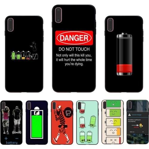 IMIDO Battery cartoon pattern design Soft silicone fitted Phone Case for iPhone7 7plus 8 8Plus X XS MAX XR 6 5 5/6S SE TPU shell