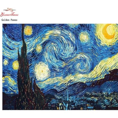 Home decoration DIY 5D Diamond Embroidery Van Gogh Starry Night Cross Stitch kits Abstract Oil Painting Resin Hobbies Craft 12