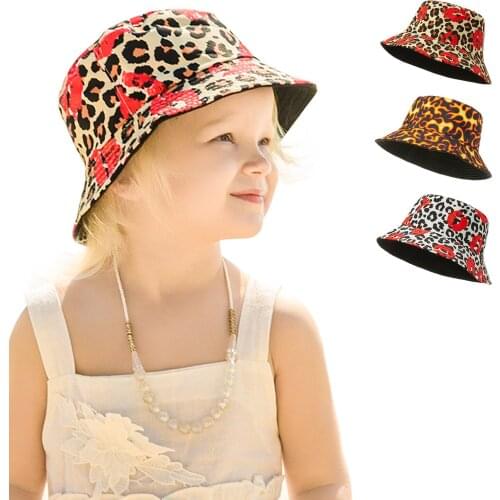 2021 New Summer Beach Caps Kids Bucket Hat Children Boys Girls Cotton Cap Soft Cotton Hats Boys Girls Printing Floral Sun Hats
