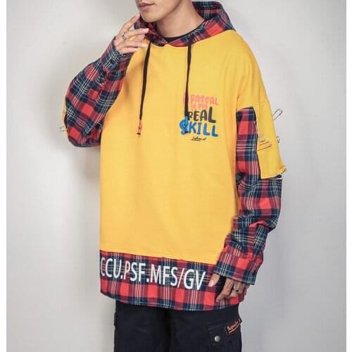 New Arrival Color Patchwork Letter Printed Fashionable Teens Clothing Mens Pullover Hoodies Autumn Casual Hooded Sweatshirt