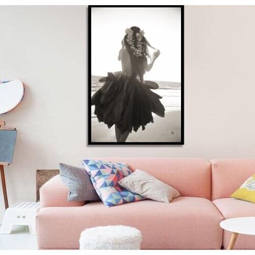 One piece of a beautiful girl canvas paintings Nordic poster printer home decors