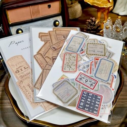 Panalisacraft 3 styles of vintage Vellum Paper label Stickers for Scrapbooking DIY Projects/Photo Album/Card Making Crafts