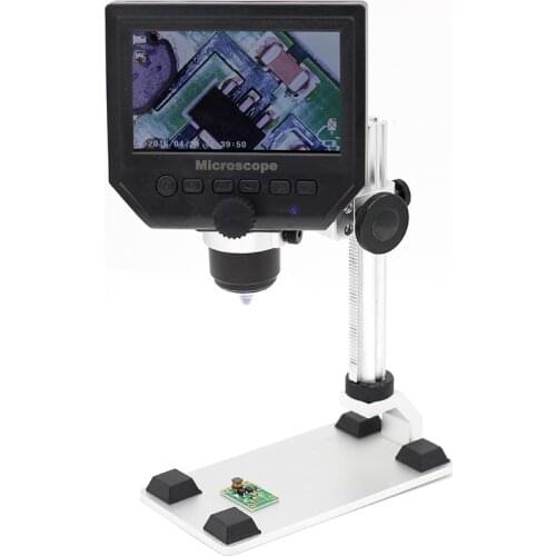 Portable 600X 3.6MP Digital Microscope 4.3" LCD Electronic HD Video Microscopes USB Endoscope Magnifier Camera Al-alloy Stent