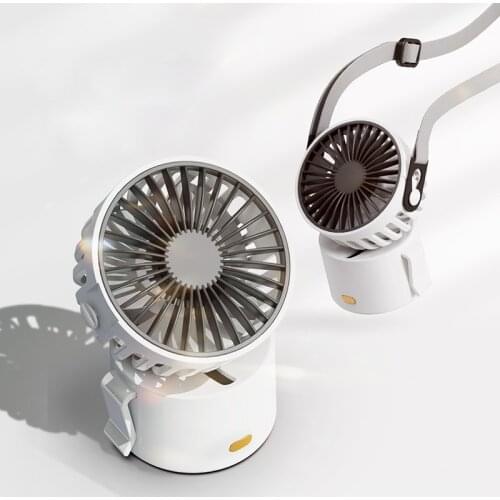 Portable Mini Fan Rechargeable Hanging Neck Fan 1000mAh Battery Small Clip Fan Outdoor Handheld Fan Desktop Air Cooler