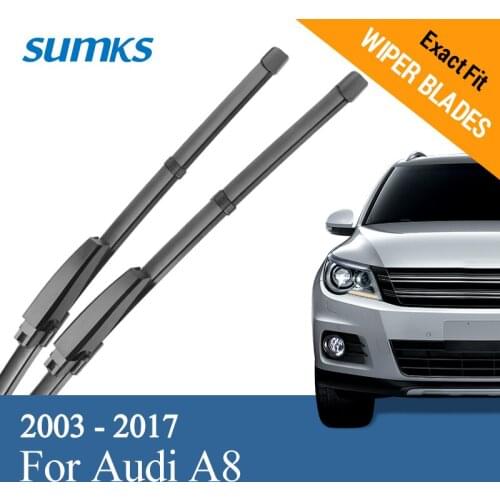 SUMKS Wiper Blades for Audi A8 27"&21"/24"&23" Fit Slider/Push Button Arms 2003 - 2017