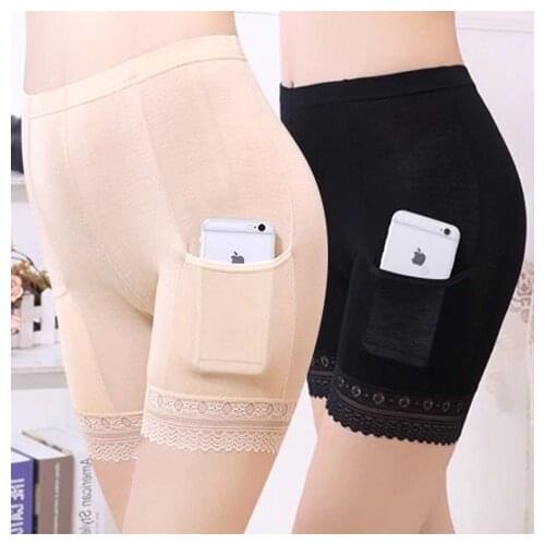 Safety Shorts Pants Plus Size Safety Pants boxer Shorts Under Skirt With Pockets Safety Shorts Under Skirt Thigh Chafing Lace