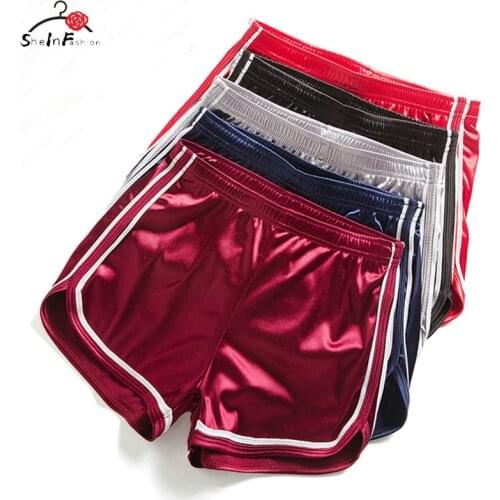 High Waist Women Shorts 2020 Summer Silk Slim Fit Elastic Booty Shorts For Women Hot Sexy Pole Dance Shorts Pantalon Femme
