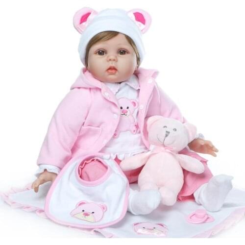 Silicone Baby Doll Reborn Baby Dolls Full Body Silicone Newborn Vinyl Realistic 22 Inch Hot Toy For Kids Birthday Gift Christmas