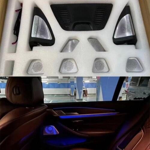 Fit for BMW X5 F15 Car LED Glow Tweeter Cover Lighting Trim Speaker Decorative Horn Panel Ambient Light Luminous Lamps