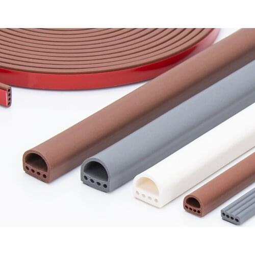 6M/lot D/I Type Silicone Rubber Sealing Strip For Door / Window Sound Insulating Strip Self-adhesive Tape Window Insulation Seal