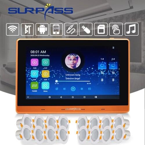 Smart Home Audio Bluetooth Wall Amplifier Android WiFi Fm Bathroom Moisture-proof Ceiling Speaker Stereo Background Music System