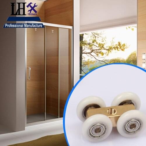 YP276 Brass Pulley Wheel for Glass Sliding Door Bathroom Accessories Home Shower Balcony Hardware DIY h