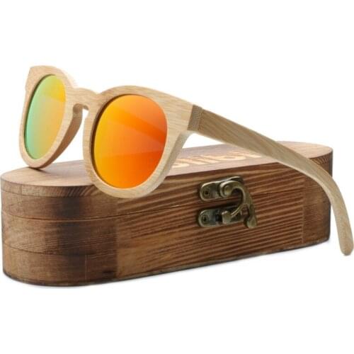 Wood Sunglasses Women Handmade Cat Eye Retro Bamboo Wooden Sun Glasses with Wood Case gafas de sol mujer Drop Shipping