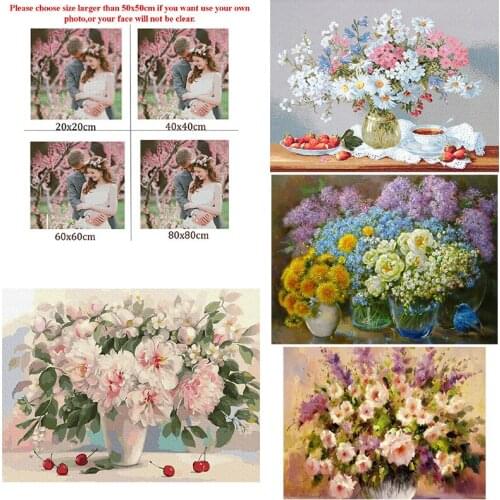 5D Diy Diamond Painting Flowers Vase Chrysanthemum Square Diamond Round Diamond Full Diamond Cross Stitc Mosaic Home Decora