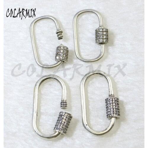 8Pcs Zircon Retro Buckle Pendant Jewelry accessory Copper making metal buckle pendant for lady 5984