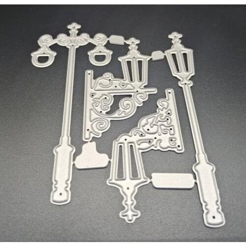 95AA Street Lights Embossing DIY Stencil Carbon Steel Mould, Album Paper Card Making Printing Mould for Scrapbooking
