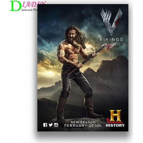 Diamond cross stitch classic TV show showcasing Viking rhinestone DIY Mosaic diamond embroidery selling home decor